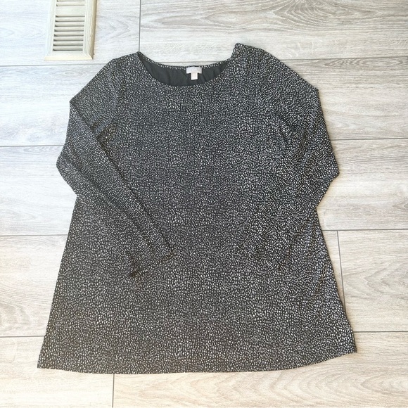 J. Jill Wearever Draped and Stretch Tunics in Black White 3/4 Sleeves - Picture 4 of 13